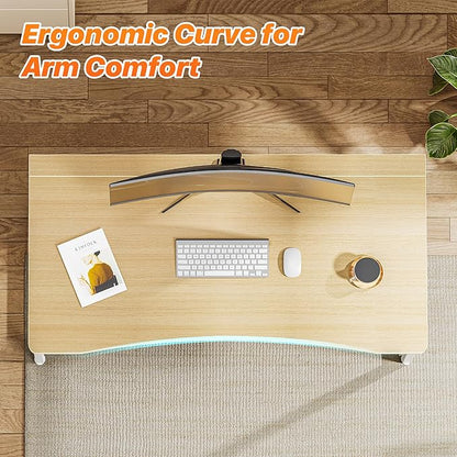 Huuger Folding Desk for Small Spaces, 39.3 Inch Foldable Computer Table, for Home Office, Study, Bedroom, Dorm, Space Saving, Small Writing Work Office Computer Desk, Easy to Fold, Oak