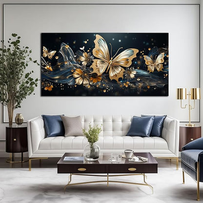 Gold Butterfly Wall Art Bedroom Teen Girl Room Decor Dorm Large Wall Art for Dorm Room Girl Ready to Hang 29 x 59 Inch