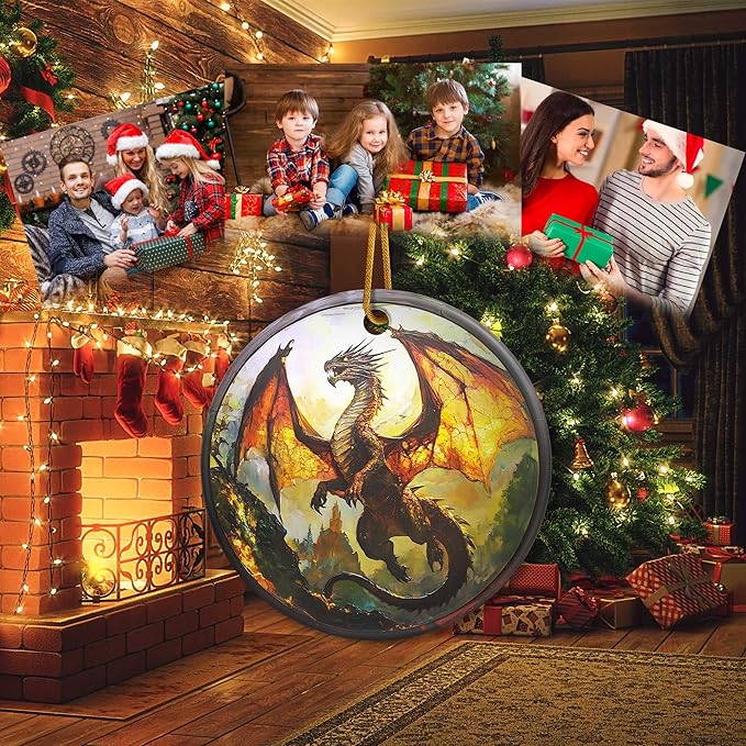 Flying Dragon Christmas Ornament 2025 Christmas Ornament Holidays Ornaments Christmas Tree Ornaments Hanging Accessories Navidad decoracion Xmas Dragon Lovers Gifts Ideas for Indoor Outdoor Decor