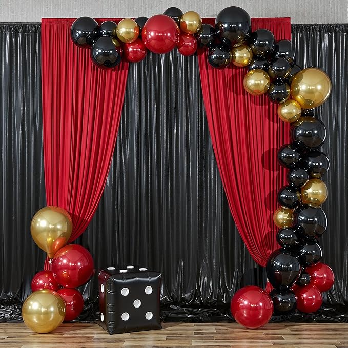 10ftx10ft Shimmer Black Sequin Backdrop Curtain for Parties, Thick Wrinkle Free Glitter Backdrop Drapes Photo Back Drop Curtains for Birthday Wedding Halloween Photography Background-2 Panels 5x10ft