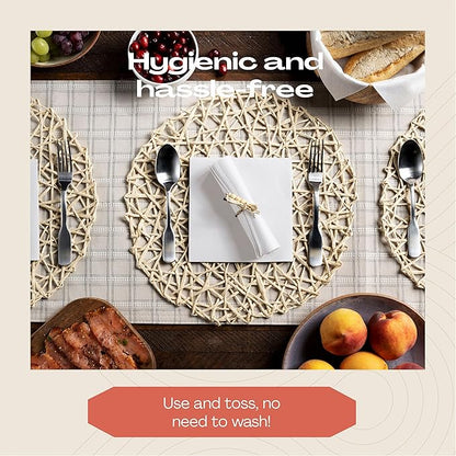 200 Linen-Feel Lunch Napkins - Disposable Cloth-Like Luncheon Paper Napkins, Made In USA - Soft and Absorbent Cloth-Like Napkins For Kitchen, Parties, Weddings, Dinners or Events (Pack of 200)