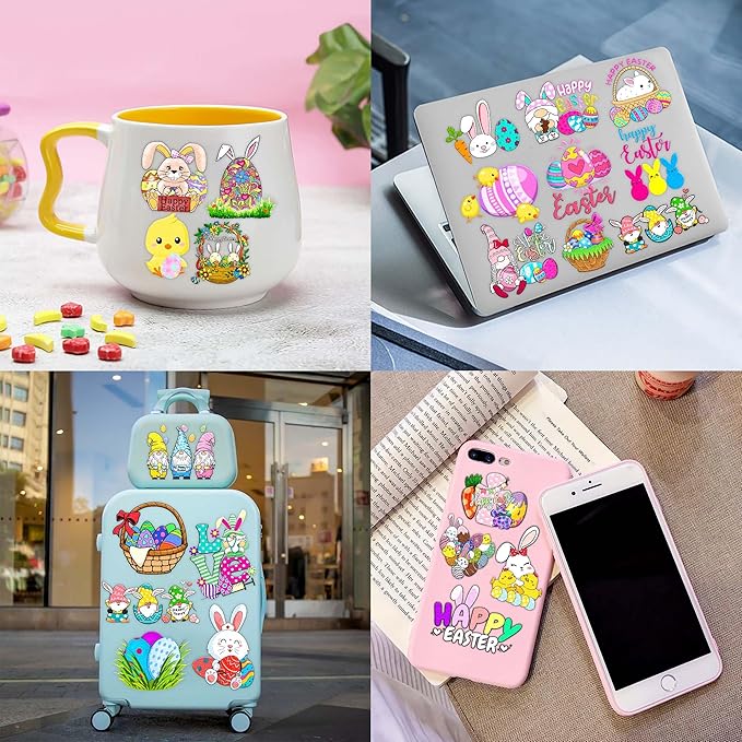 86PCS Easter Bunny Temporary Tattoos – Cute Easter Egg Tattoo Stickers, Bunny Theme Birthday Party Favors, Supplies, Decorations, Gifts for Kids Boys Girls, School Prizes, Carnival Rewards