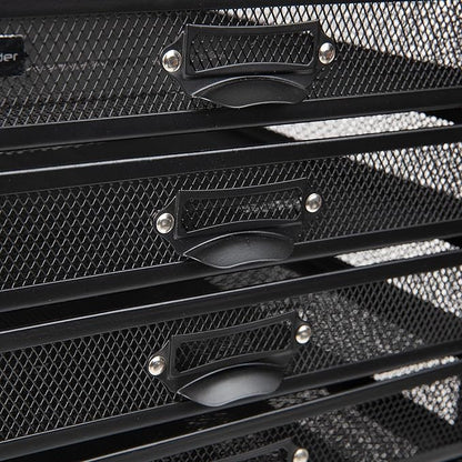 Mind Reader File Storage Drawers, Desk Organizer, Multi-Purpose, Crafts, Office, Metal Mesh, 11"L x 14"W x 11"H, Black, 5 Drawer