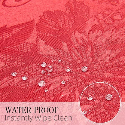 Cloth Napkins Set of 8 – Square Jacquard Floral Flowers Fabric Polyester Washable Reusable for Kitchen Dinner Dining Restaurants Wedding Party Banquet Table(Dark Red/17x17 Inch)