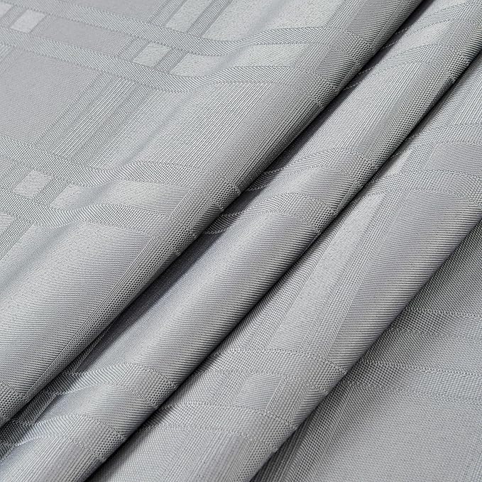Plaid Cloth Napkins Set of 8, Checkered Style Jacquard Fabric Polyester Washable Reusable Cloth Napkins for Kitchen Dining Restaurants Wedding Party 17X17 Inch Grey