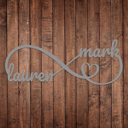 Personalized Valentines Metal Wall Sign, Custom Infinity Heart Love Couple Name Sign, Valentine's Wedding Gifts for Couples, Metal Engagement Sign, Home DecoratioN, Gift for Anniversary