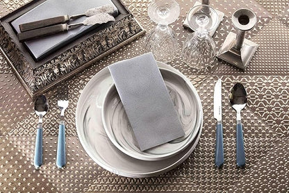 Gray Napkins | Linen Feel Guest Disposable Cloth Like Paper Lunch Napkin | Hand Towels | Soft, Absorbent, Paper Hand Napkins for Kitchen, Bathroom, Parties, Weddings, Dinners Or Events | 50 Pack
