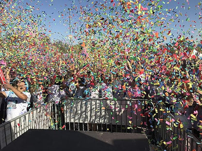 Ultimate Confetti Flick Stick - Handheld 6" Launcher Wand, Flick to Launch Biodegradable Tissue Confetti (MultiColor, 8 Confetti Tubes, 2 Handful of Confetti per Wand, 1.5oz)