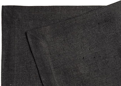 Solino Home Linen Black Placemats Set of 4 - 100% Pure Linen Placemats 14 x 19 Inch for Fall, Autumn, Winter, Christmas, Holiday, New Year - Fete