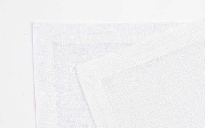 Solino Home Linen White Placemats Set of 4 - 100% Pure Linen Placemats 14 x 19 Inch for Fall, Autumn, Winter, Christmas, Holiday, New Year - Fete