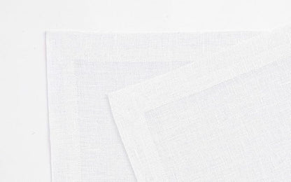 Solino Home Linen White Placemats Set of 4 - 100% Pure Linen Placemats 14 x 19 Inch for Fall, Autumn, Winter, Christmas, Holiday, New Year - Fete