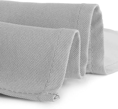 Gee Di Moda Cloth Napkins - 17 x 17 Inch Silver Dinner Napkins - Set of 12 Soft & Absorbent Washable Fabric Cloth Table Napkins with Hemmed Edges for Hotel Restaurant, Holiday Parties & Wedding