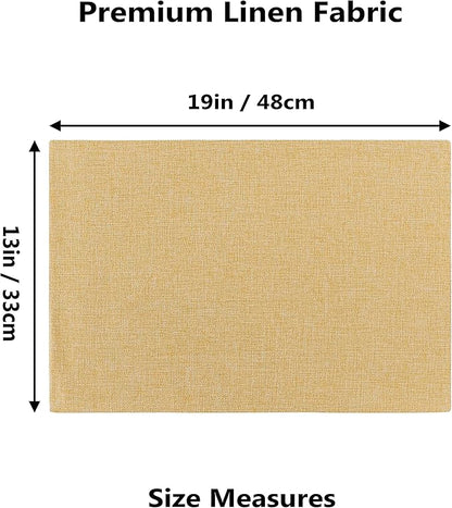 Home Brilliant Cloth Placemats Set of 8 Linen Placemat Washable Heat Resistant Dining Table Place Mats for Kitchen Table Holiday Dinner Fall Winter Decoration, Yellow