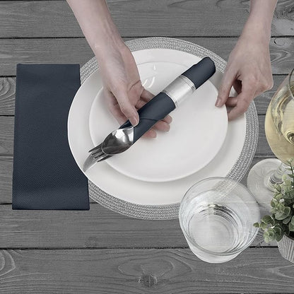 American Homestead Paper Napkins – Disposable Linen-Like Dinner Napkins for Weddings, Parties & Restaurants – 15.75" x 15.75" Black, 100 Count Bulk Pack