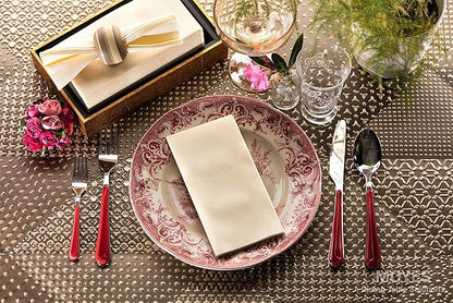 Ivory Napkins | Linen Feel Guest Disposable Cloth Like Paper Dinner Napkins | Hand Towels | Soft, Absorbent, Paper Hand Napkins for Kitchen, Bathroom, Parties, Weddings, Dinners Or Events | 50 Pack