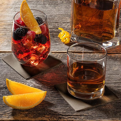 AH AMERICAN HOMESTEAD Paper Cocktail Napkins - Linen-Like Disposable Beverage Bar Napkins 4.75" x 4.75" - Bulk Square Napkins - Ideal for Party or Wedding (Dark Brown -100 Count)