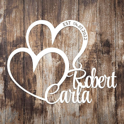 Personalized Valentines Metal Wall Sign, Custom Infinity Heart Love Couple Name Sign, Valentine's Wedding Gifts for Couples, Metal Engagement Sign, Home Decoration, Gift for Anniversary