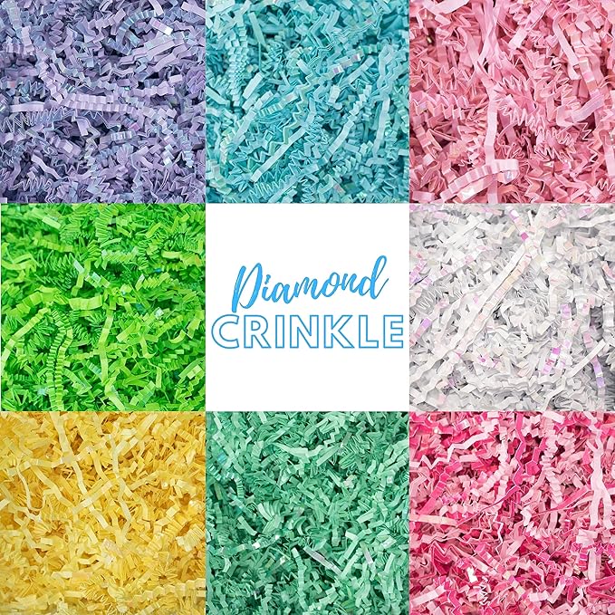 MagicWater Crinkle Cut Paper for Gift Baskets - 2LB - Diamond Mint - Perfect for Shredded Paper Filler, Basket Filler, Gift Boxes, Bridesmaid Gifts, Christmas Stuffers & More – Ideal for All Occasions