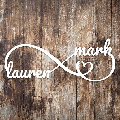 Personalized Valentines Metal Wall Sign, Custom Infinity Heart Love Couple Name Sign, Valentine's Wedding Gifts for Couples, Metal Engagement Sign, Home DecoratioN, Gift for Anniversary