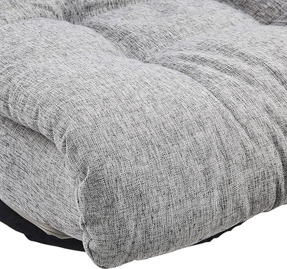 Amazon Basics Swivel Foam Lounge Chair with Headrest, Floor-Compatible, Adjustable, Gaming, 26.3D x 23.5W x 13.7H in, Grey