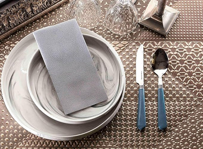 Gray Napkins | Linen Feel Guest Disposable Cloth Like Paper Lunch Napkin | Hand Towels | Soft, Absorbent, Paper Hand Napkins for Kitchen, Bathroom, Parties, Weddings, Dinners Or Events | 50 Pack