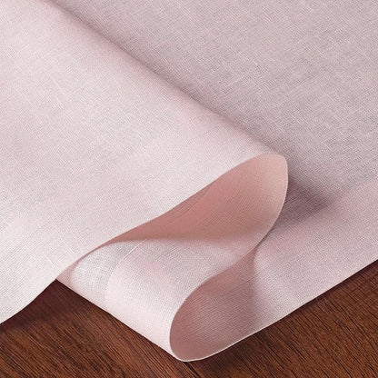 D'Moksha Homes Linen Pastel Pink Table Runner 120 Inches Long - 100% Pure Linen Dining Table Runner 14 x 120 Inch for Winter, Christmas, Holiday - Machine Washable