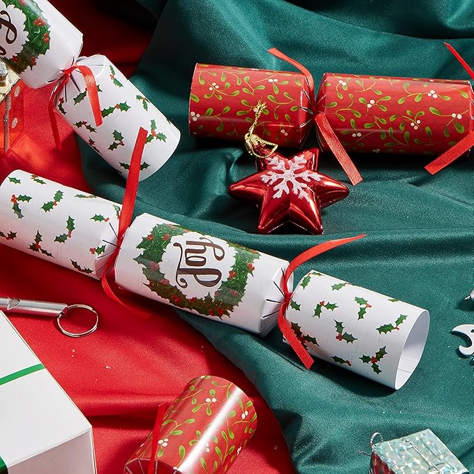 JOYIN 10 Pack Christmas Non-Snap Party Favor, Classic Table Favor Includes Party Hat, Jokes & Gifts, Christmas Table Decorations for Holiday Dinner Traditions Party Supplies