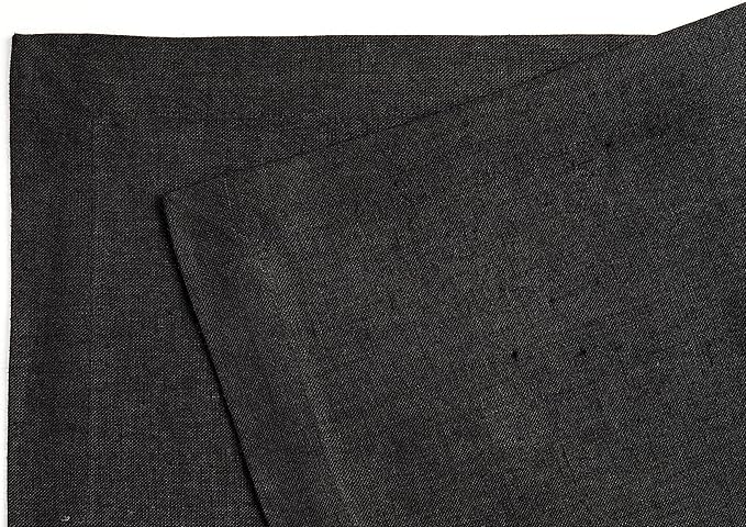 Solino Home Linen Black Placemats Set of 6 - 100% Pure Linen Placemats 14 x 19 Inch for Fall, Autumn, Winter, Christmas, Holiday, New Year - Fete