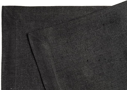 Solino Home Linen Black Placemats Set of 6 - 100% Pure Linen Placemats 14 x 19 Inch for Fall, Autumn, Winter, Christmas, Holiday, New Year - Fete