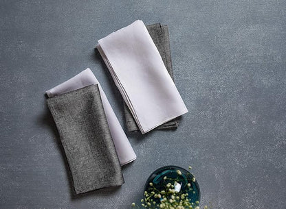 Solino Home White Linen Napkins Set of 6-100% Pure Linen Cloth Washable Dinner Napkins 20 x 20 Inch for Fall, Autumn, Halloween, Thanksgiving, Christmas, Holiday - Fete