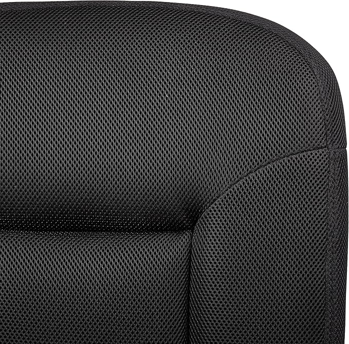 Amazon Basics Low-Back Office Desk Chair with Back Support, Adjustable Height, 360 Degree Swivel, Fabric Upholstery, Rolling, Black